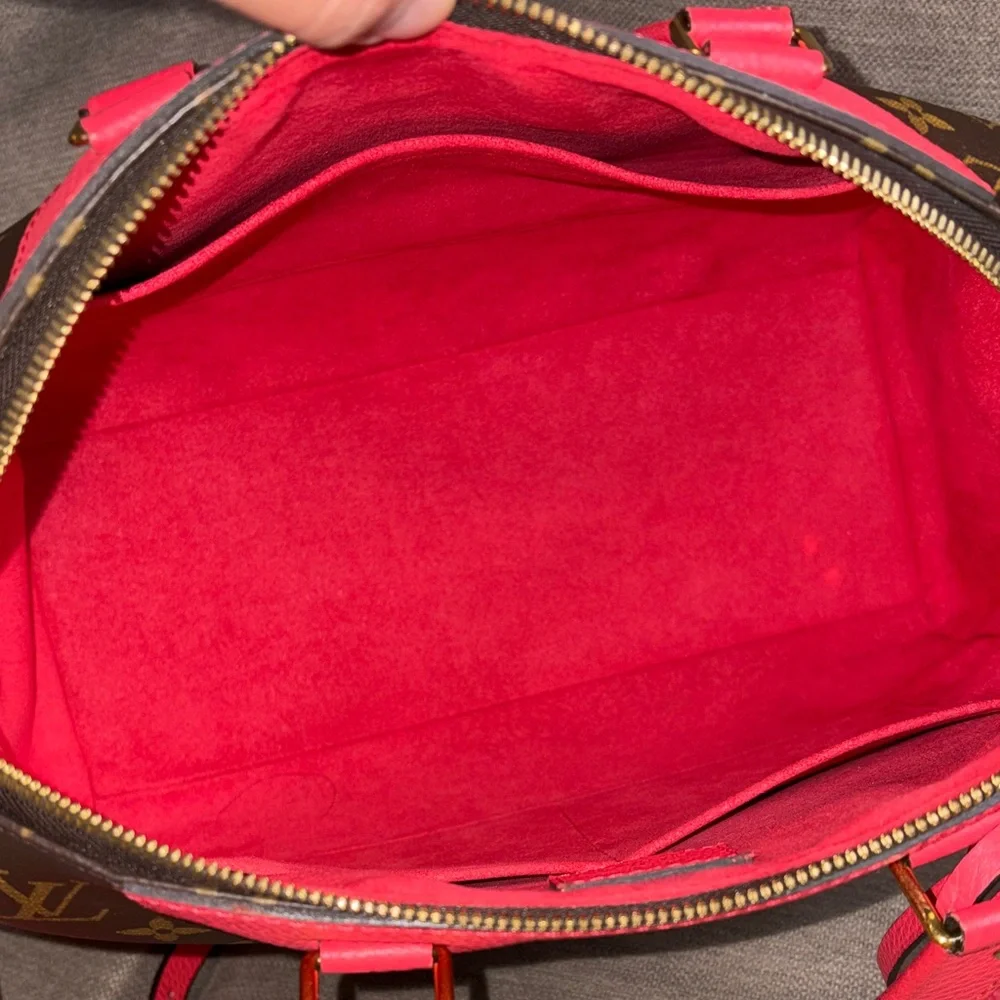 Louis Vuitton Retiro NM Monogram Bright Coral Trim Satchel Bag